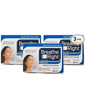 Breathe Right Nasal Strips Tan Large Triple Pack, 90 Count