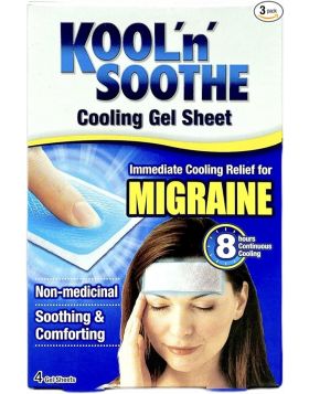 Kool 'n' Soothe Migraine Cooling Strips 4 Strips - PACK OF 3