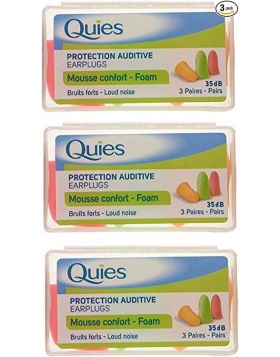Quies - Protection Auditive en Mousse, 3 x 3 pairs