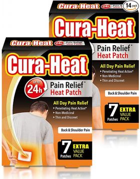 Cura-Heat Back and Shoulder Pain 7 patches, Pack of 2 (14 patches)