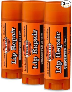 O'Keeffe's Lip Repair Unscented Lip Balm 4.2g (Pack of 3) White