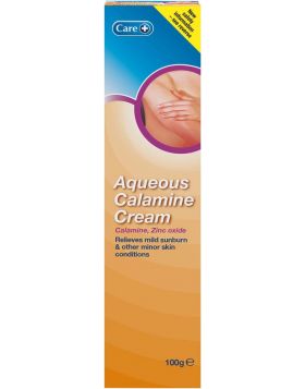 Care Aqueous Calamine Cream 100, Relieves Mild Sunburn and other Minor Skin Conditions