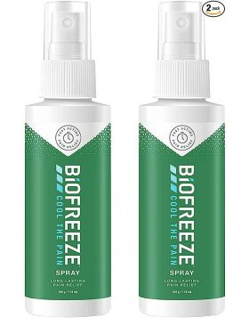 Biofreeze Pain Relieving Spray, 118 ml, Cooling Topical Analgesic, 2 Pack