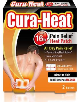 Cura-Heat Back Pain MAX size Direct-to-Skin, Pack of 2