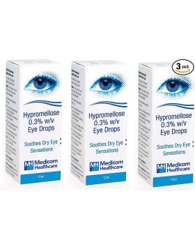 Medicom Hypromellose 0.3% w/v - 10ml (3 Pack)
