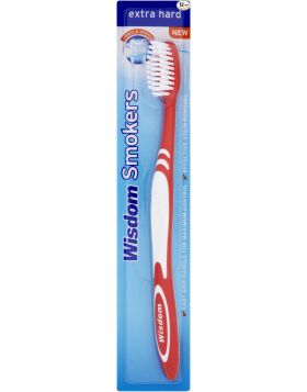 12x Wisdom Smokers Extra Hard Brush Toothbrush