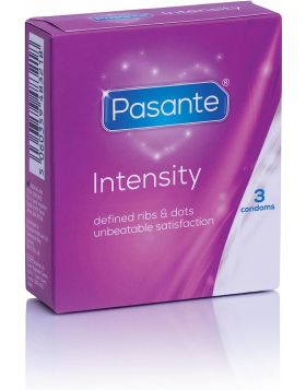 Pasante Ribs & Dots (Intensity) Condoms - Pack of 3