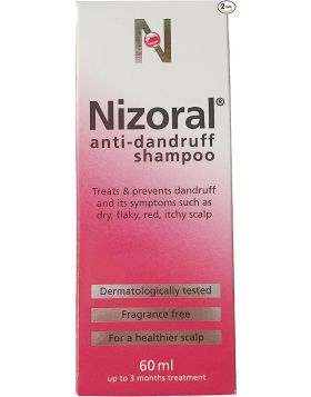 Nizoral Anti Dandruff Shampoo, 60 ml - Pack of 2