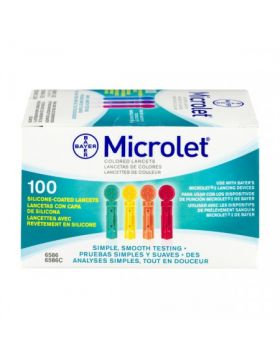Bayer Microlet Coloured Lancets -100 Lancets