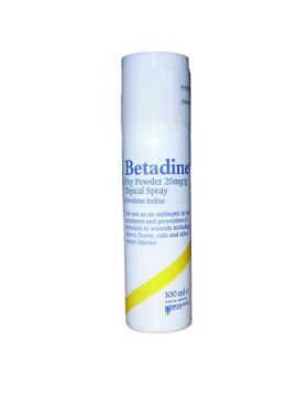 Betadine Dry Powder Spray 25mg (Povidone Iodine) - 100ml