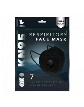 Black KN95 Respirator 7 Ply Face Mask Individually Wrapped