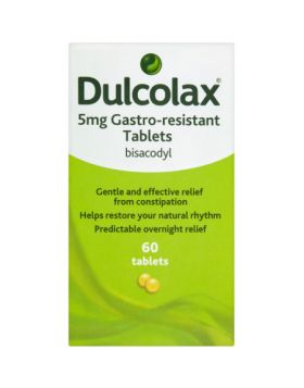 Dulcolax (Bisacodyl) 5mg Tablets for Constipation, 60 Tablets