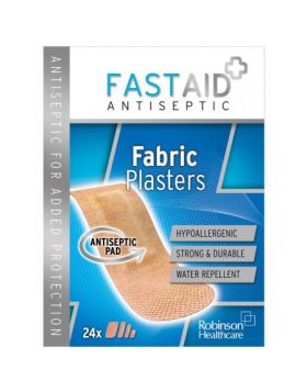 Fast Aid Antibacterial Plasters Fabric Assorted Sizes Pack 20