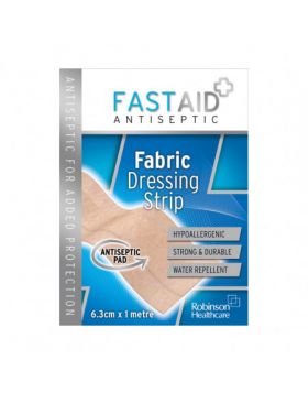 Fast Aid Antiseptic Fabric Dressing Strip 6.3cm x 1 Metre