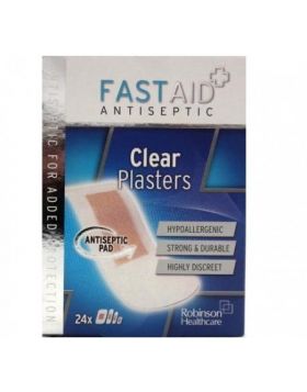 FastAid Clear Plasters Assorted Sizes 24 Pack