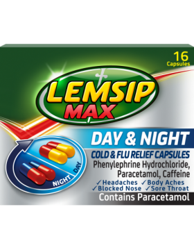 Lemsip Max Cold & Flu Day & Night - 16 Capsules