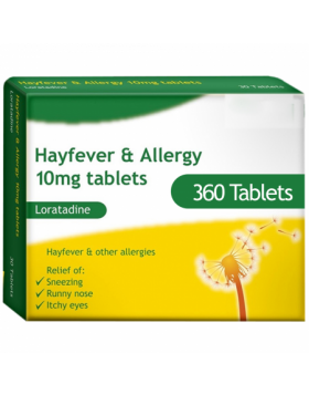 Loratadine (10mg) - Hay Fever & Allergy Relief - 360 Tablets