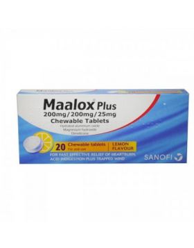 Maalox Plus Heartburn Relief Lemon Flavour Tablets
