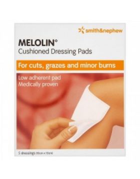 Melolin Cushioned Dressing Pads 10cmx10cm 5 Dressings