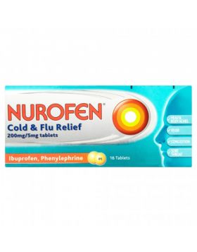 Nurofen Cold & Flu Relief 200mg/5mg – 16 Tablets