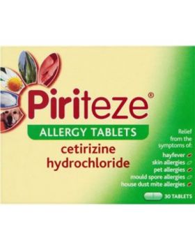 Piriteze Allergy Tablets - 30 Tablets