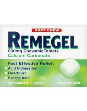 Remegel Original Indigestion Chews - 24 Tablets