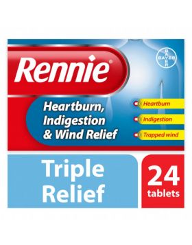 Rennie Heartburn, Indigestion & Wind Relief – 24 Chewable Tablets