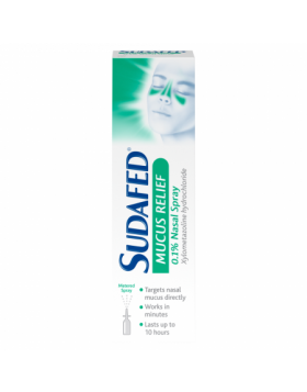 Sudafed Mucus Relief 0.1% Nasal Spray – 15ml
